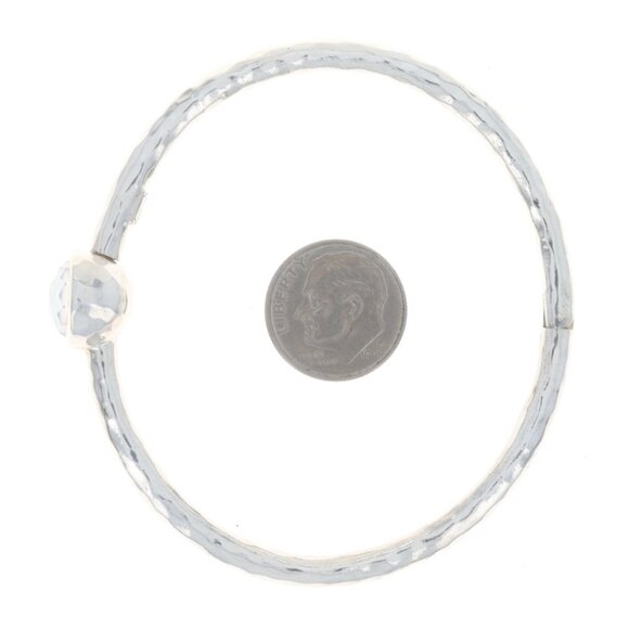 Ippolita Quartz over Mother of Pearl Station Bangle Bracelet 7" - Sterling 925 - Picture 5 of 6